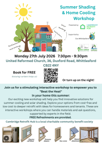V2 Whittlesford Summer Shading & Home Cooling Workshop FLYER pg 1 or POSTER
